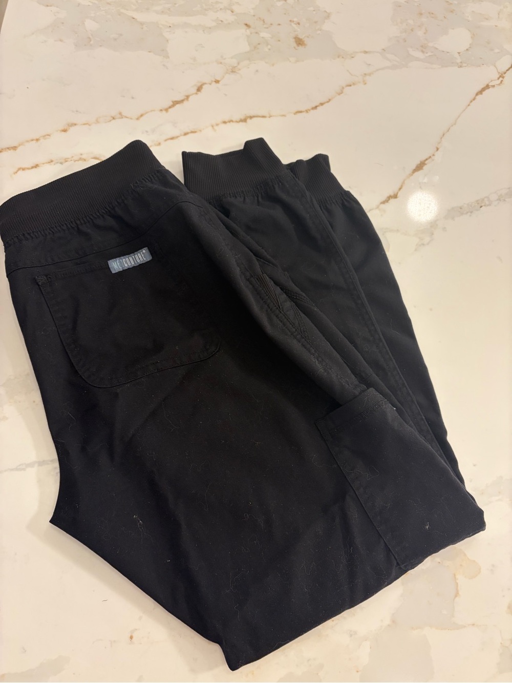 Med Couture Black Track Joggers with Branded Drawstring